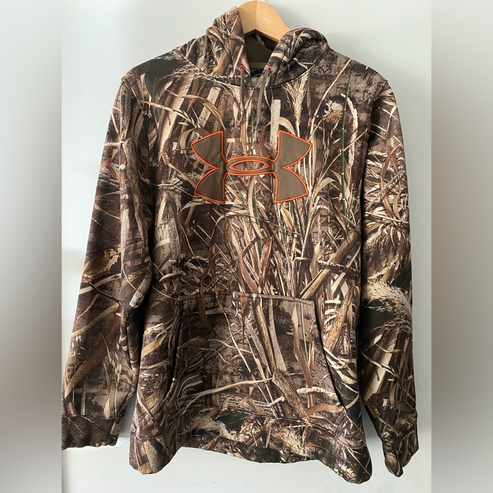 Under Amour x RealTree Max-5 Camouflage Fleece Lined Hooded Pullover